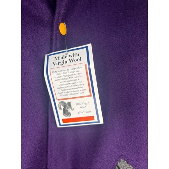 NEW Rock Creek Athletics Wool and Leather Lettermen Jacket - Men’s S - Picture 4 of 7